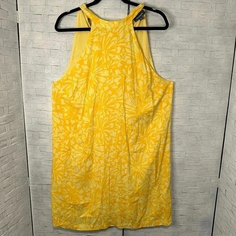 ModCloth Womens mini Yellow White halter Summer costal